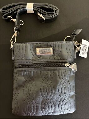Bella Russo Black Quilted Crossbody Purse NWT